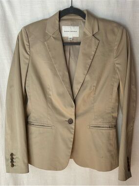 Banana Republic Women's Beige Single-Button Classic Preppy Neutral Blazer